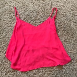 Hot Pink Cross Back Chiffon Tank